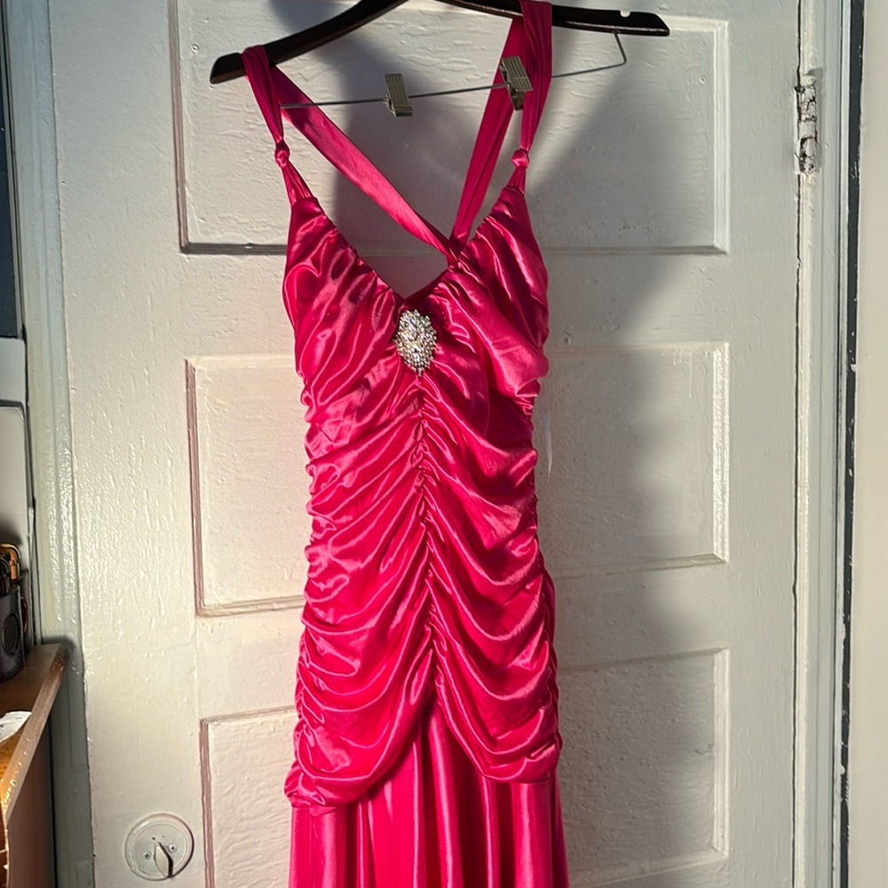 Nice prom dress pink color. Size 9